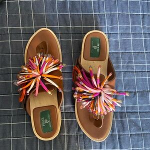 Emilio Pucci Multicolor Pom-Pom Sandals